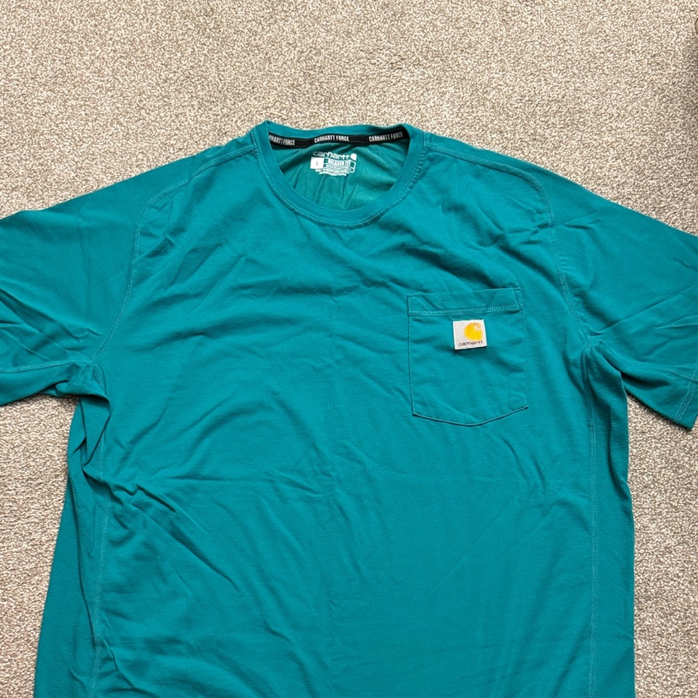 Carhartt Men's Aqua Short Sleeve Pocket Tee